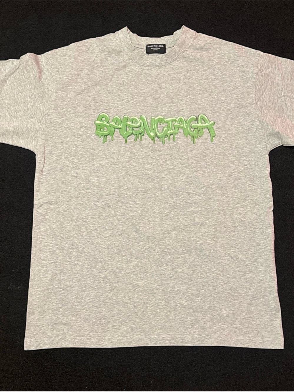Balenciaga Unisex Gray Green T-Shirt Size M